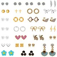 Pendientes para Mujer Niña de Acero Inoxidable de Varios Estilos- Semana Hipoalergénicos- Simple aro Conjunto de…